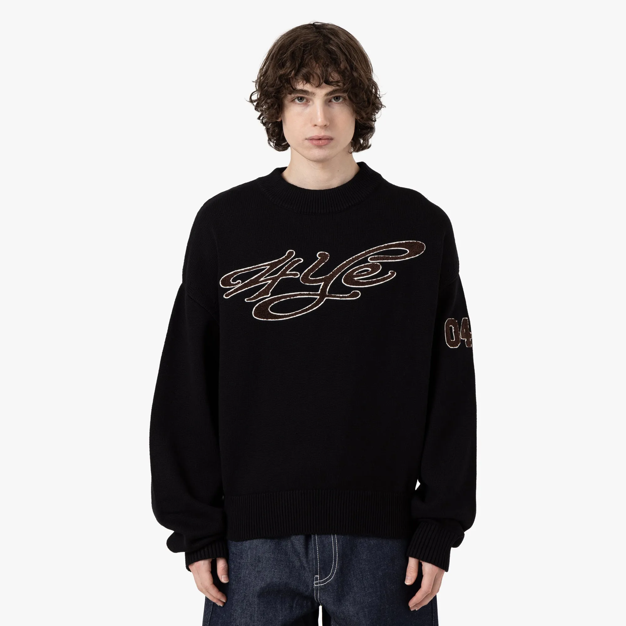 4YE Chenille Knit Sweater / Black