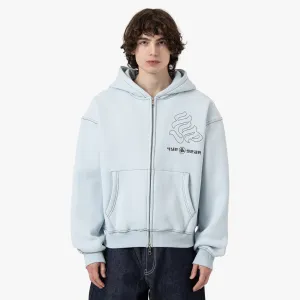 4YE Gear Zip Hoodie / Baby Blue / Black