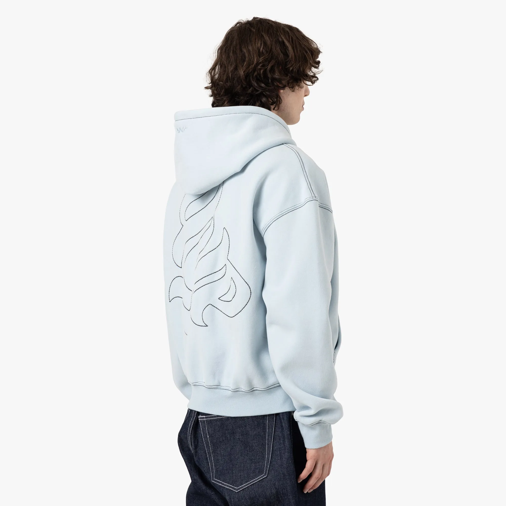 4YE Gear Zip Hoodie / Baby Blue / Black