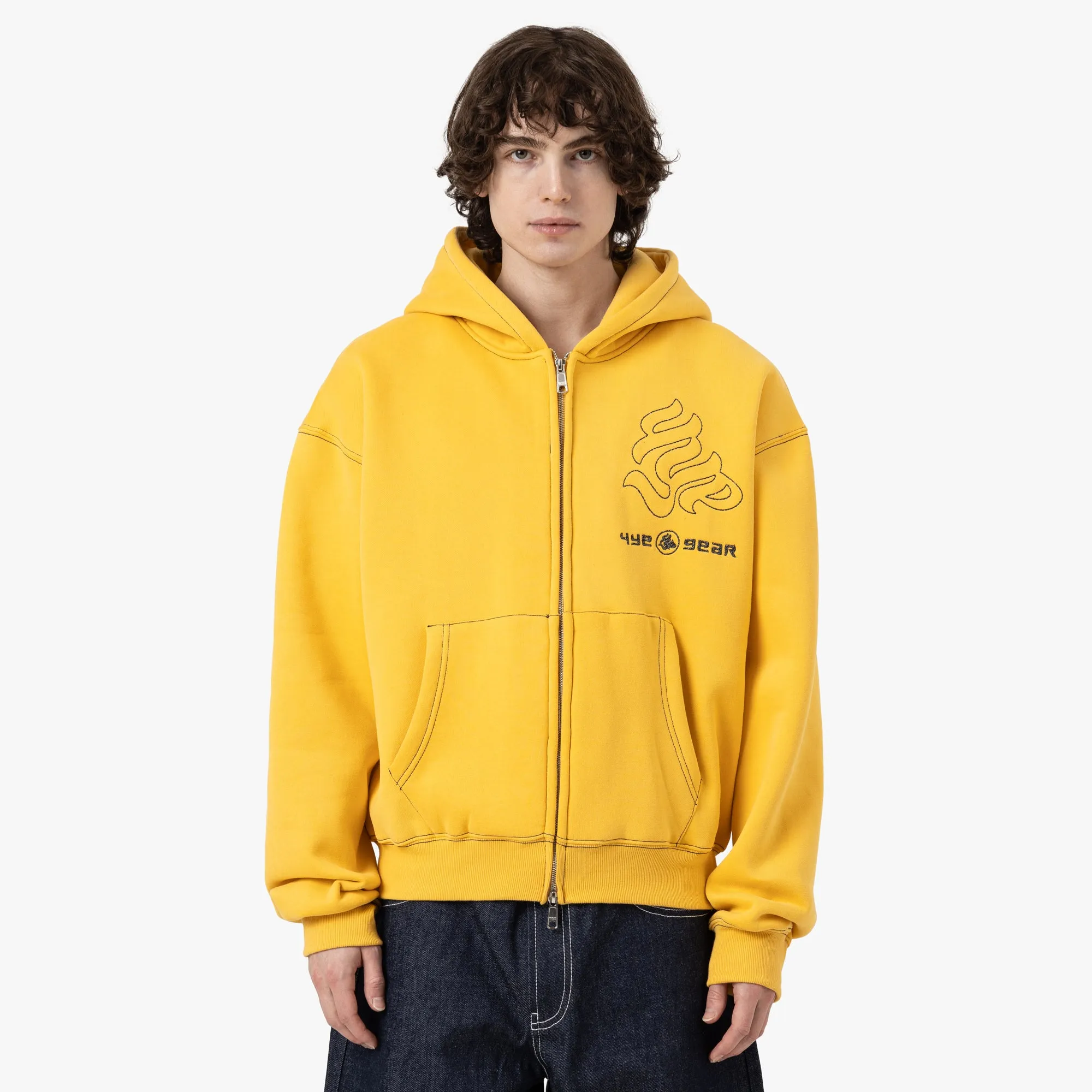 4YE Gear Zip Hoodie / Yellow / Black