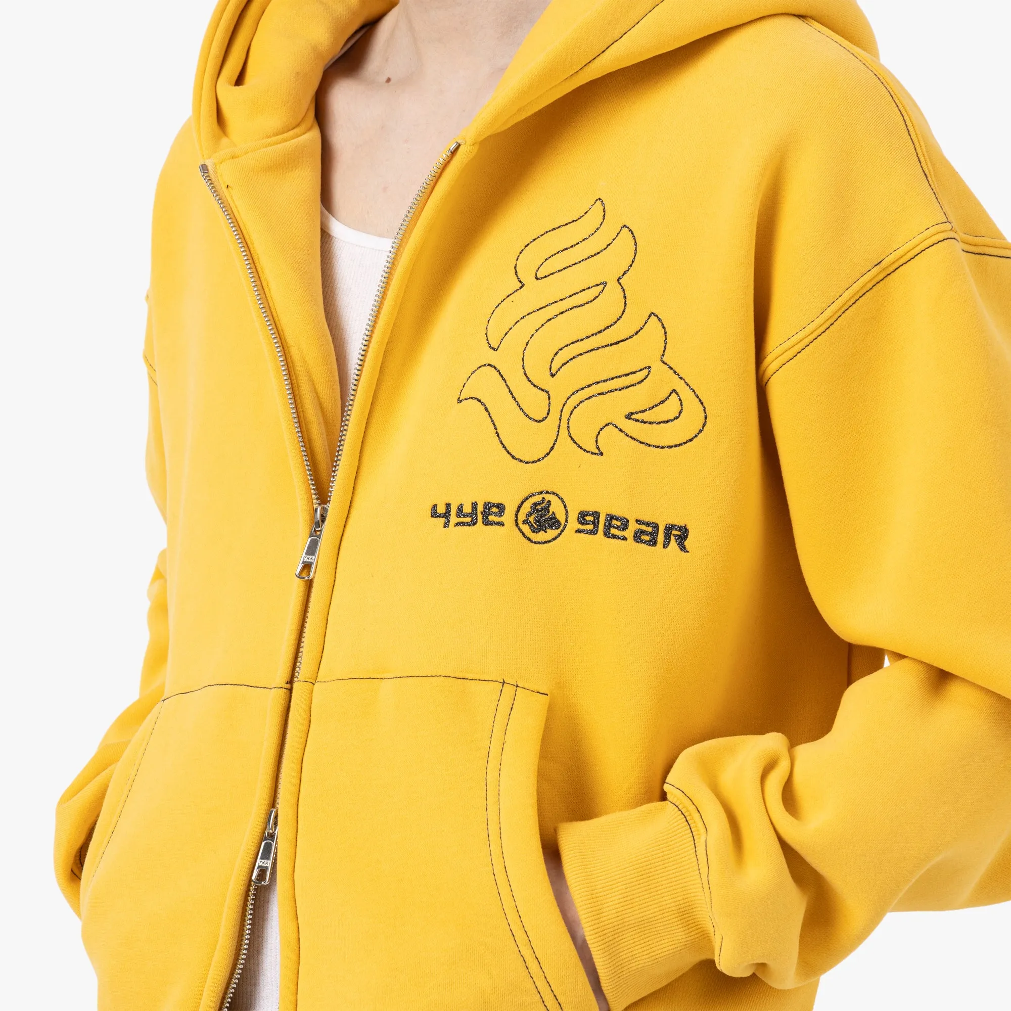 4YE Gear Zip Hoodie / Yellow / Black