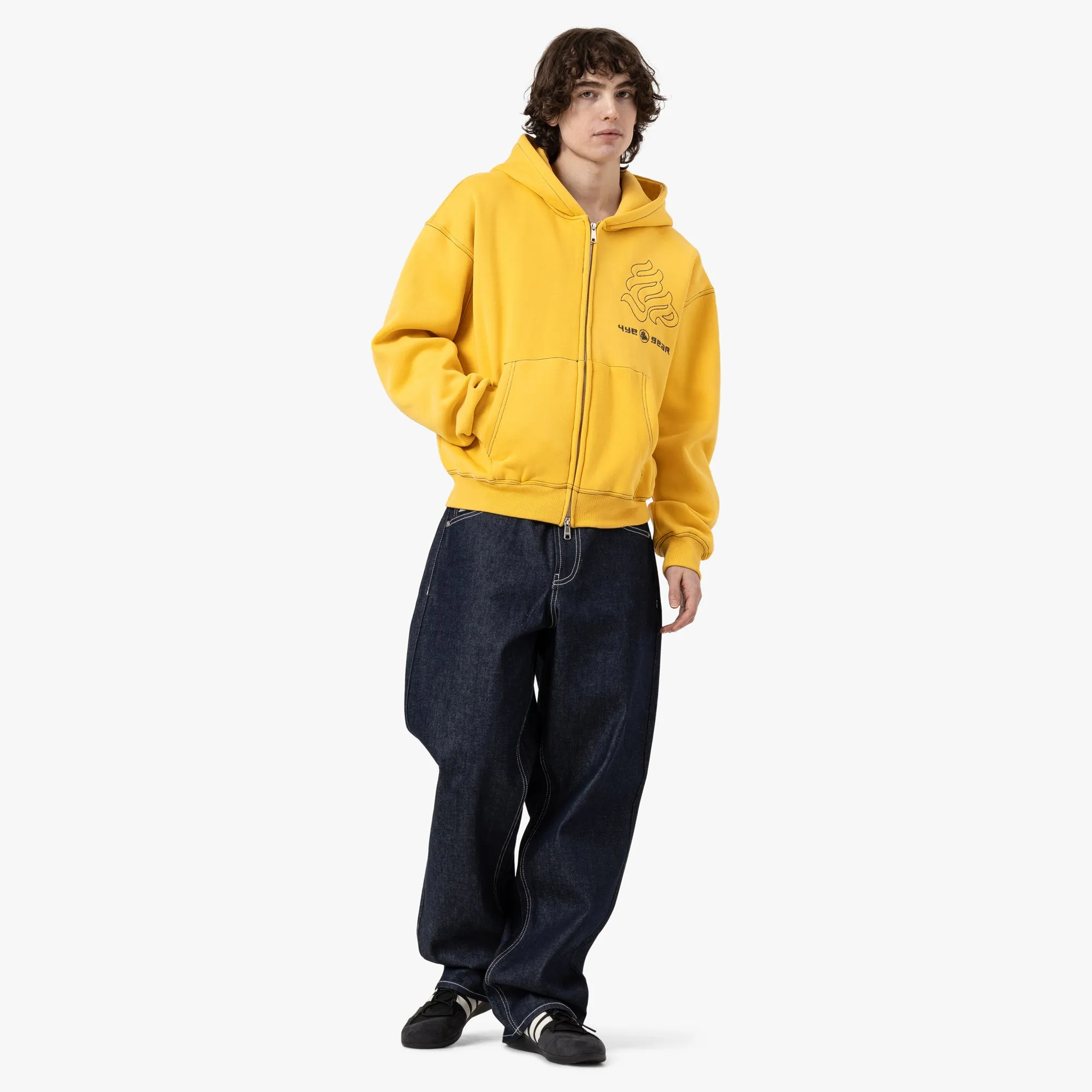 4YE Gear Zip Hoodie / Yellow / Black