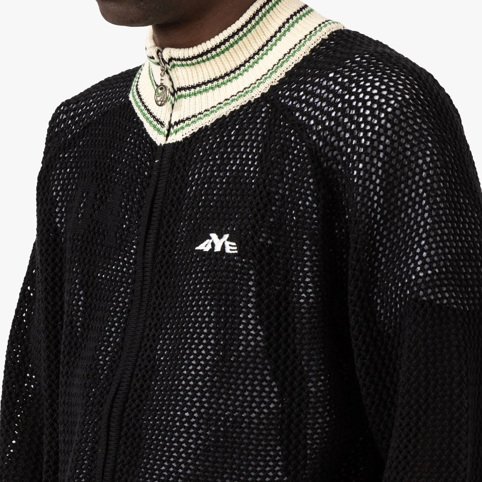 4YE Knit Track Jacket / Black / Green