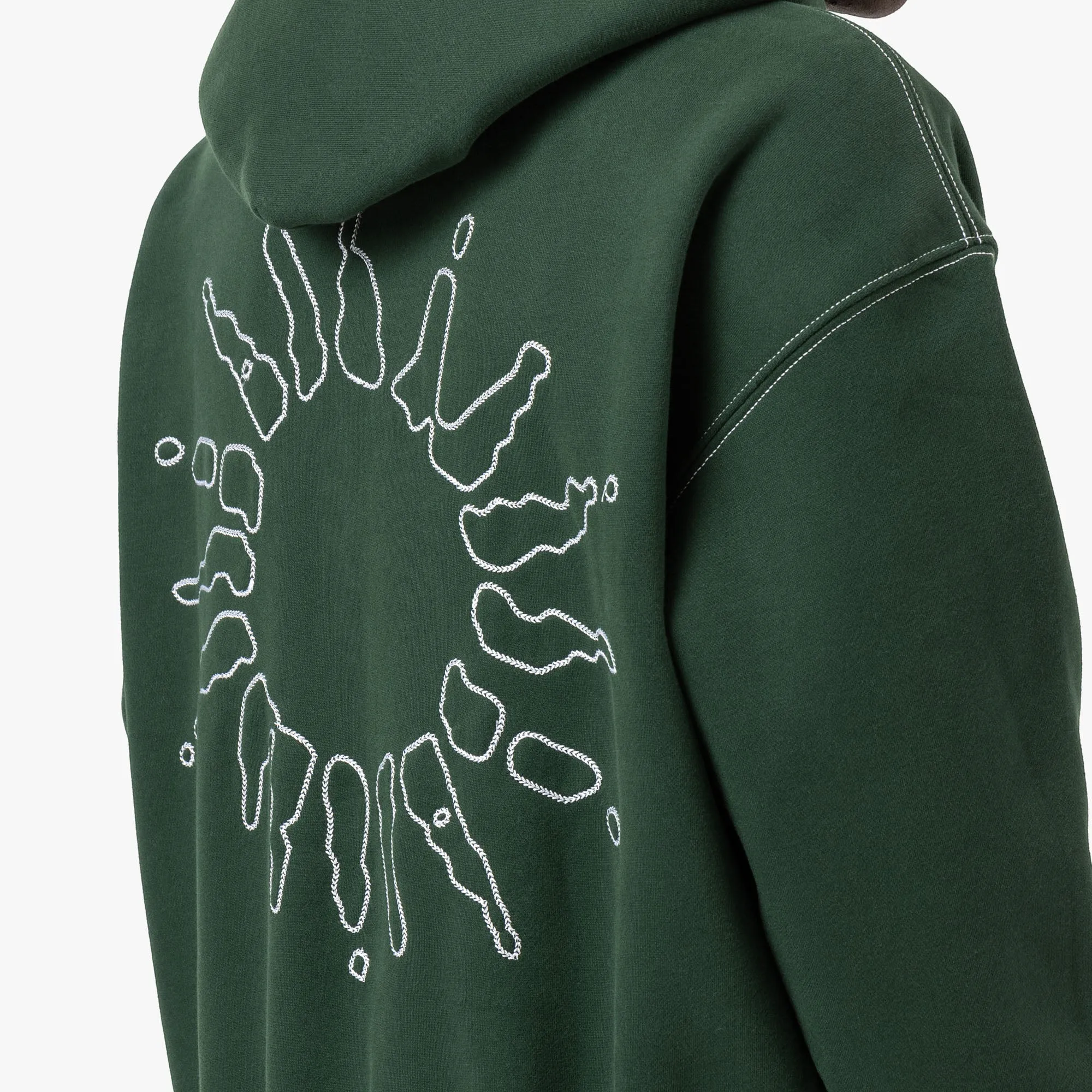 4YE Signature Zip Hoodie / Green / White