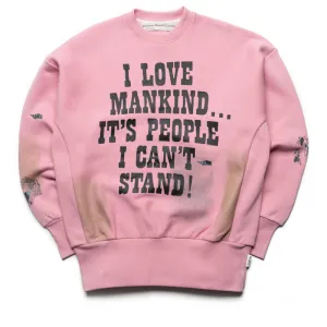 Advisory Board Crystals I Love Mankind But... Sweatshirt - Pink