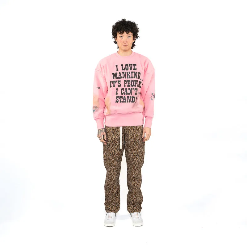 Advisory Board Crystals I Love Mankind But... Sweatshirt - Pink