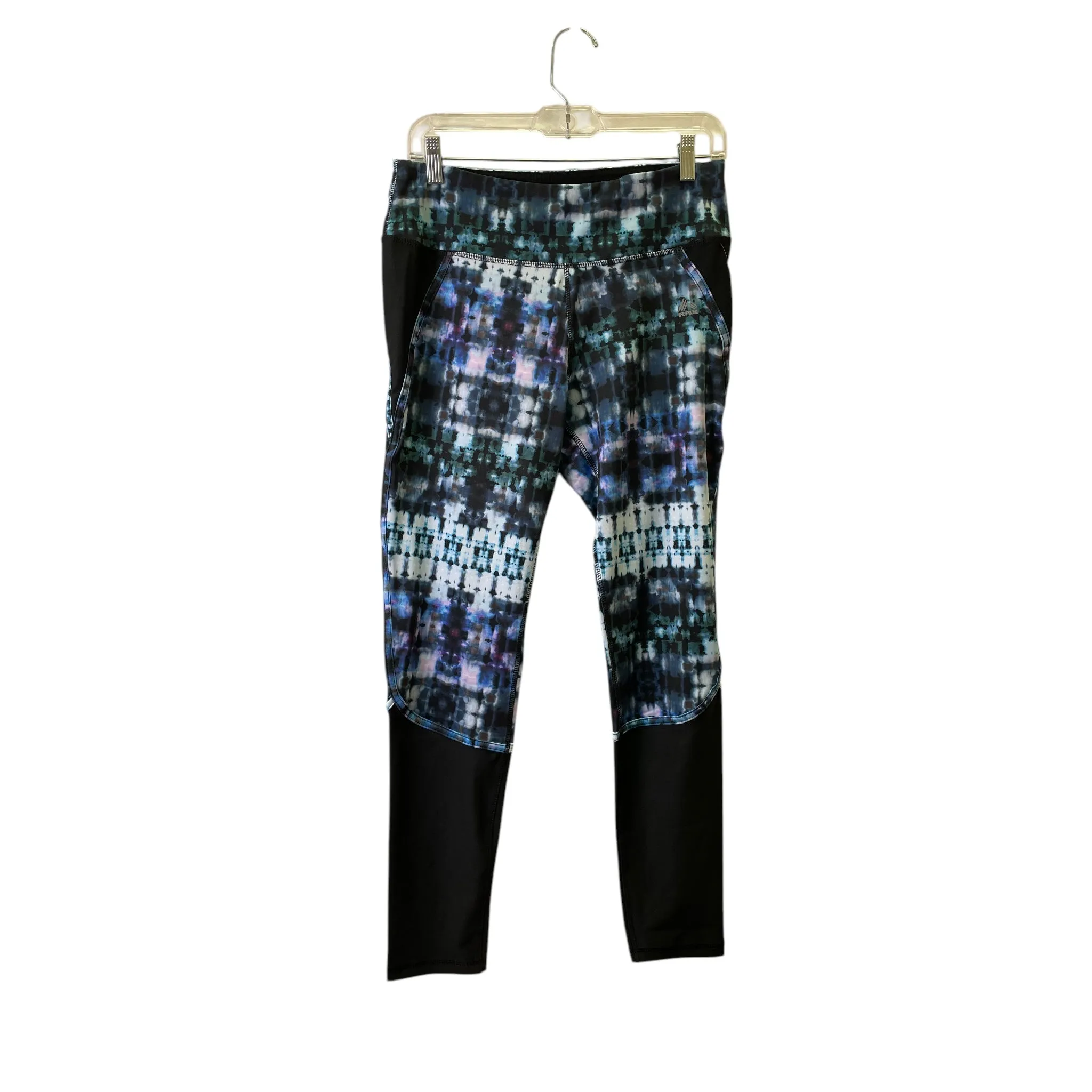 Athletic Leggings By Rbx In Black & Blue, Size:L