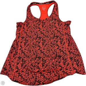 Athletic Tank Top By Nike Apparel In Black & Orange, Size: M