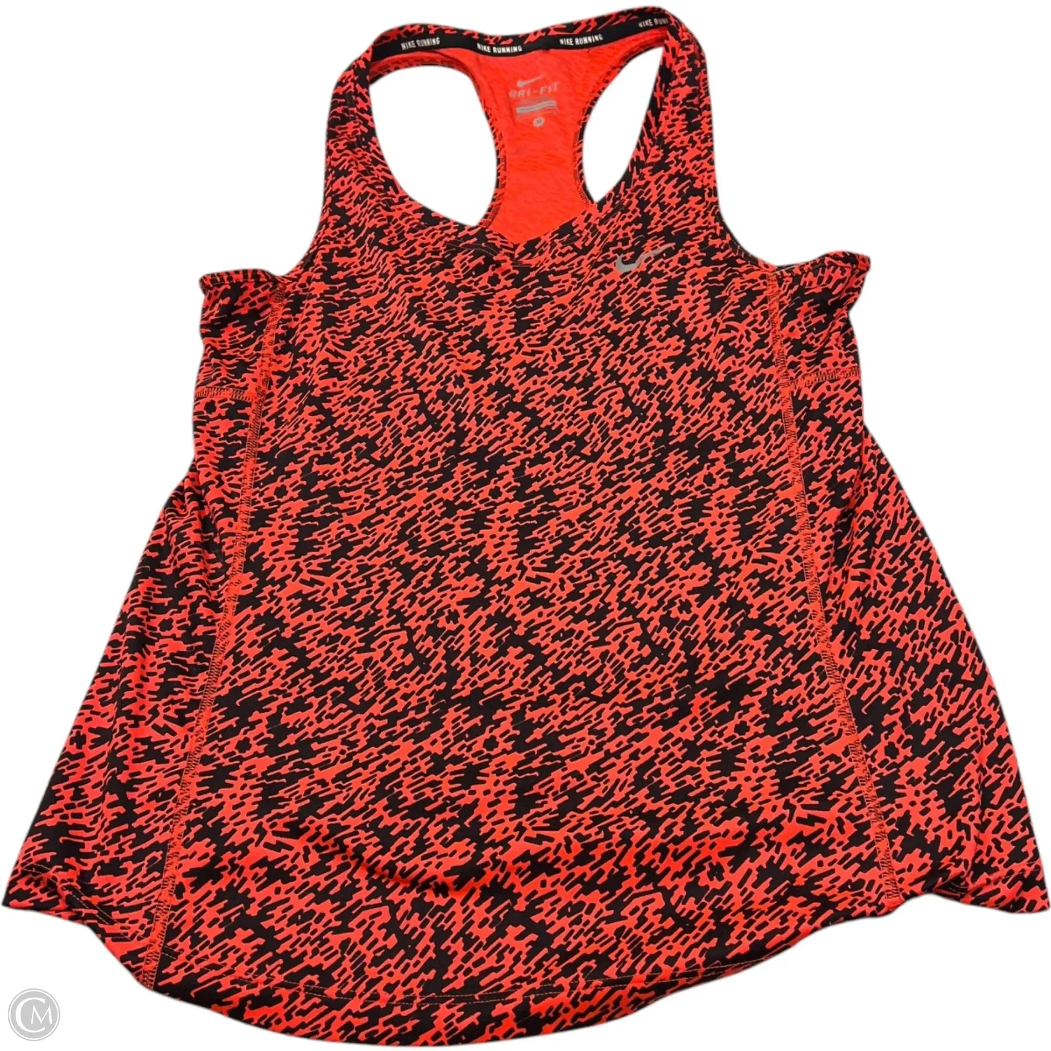 Athletic Tank Top By Nike Apparel In Black & Orange, Size: M