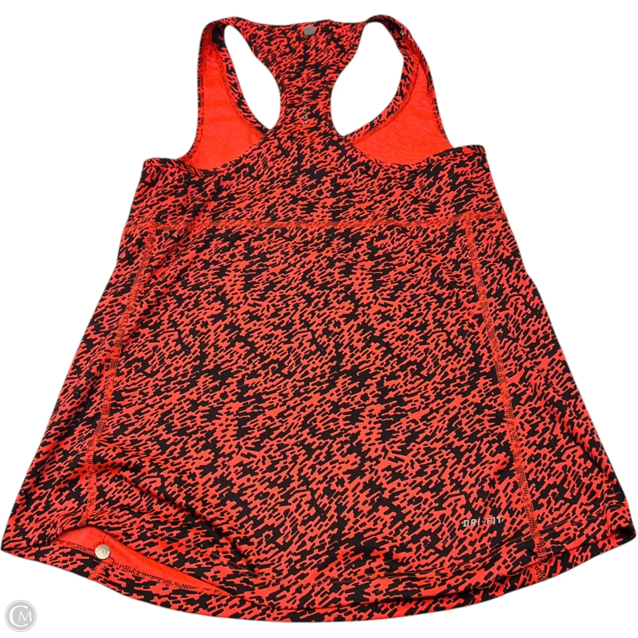 Athletic Tank Top By Nike Apparel In Black & Orange, Size: M