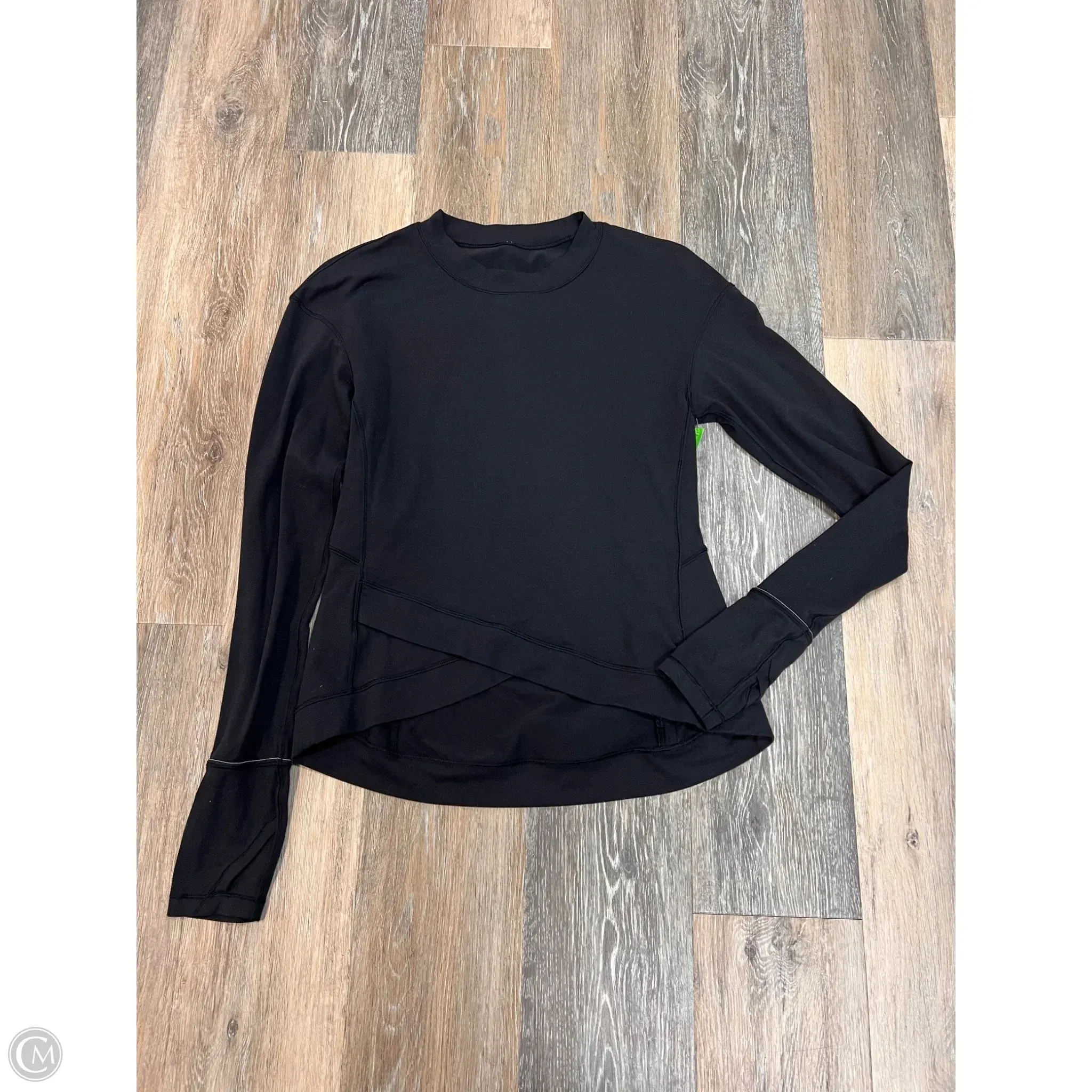 Athletic Top Long Sleeve Crewneck By Lululemon In Black, Size: M