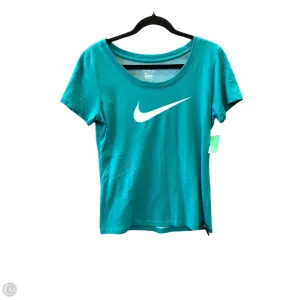 Athletic Top Short Sleeve By Nike Apparel In Teal, Size: S