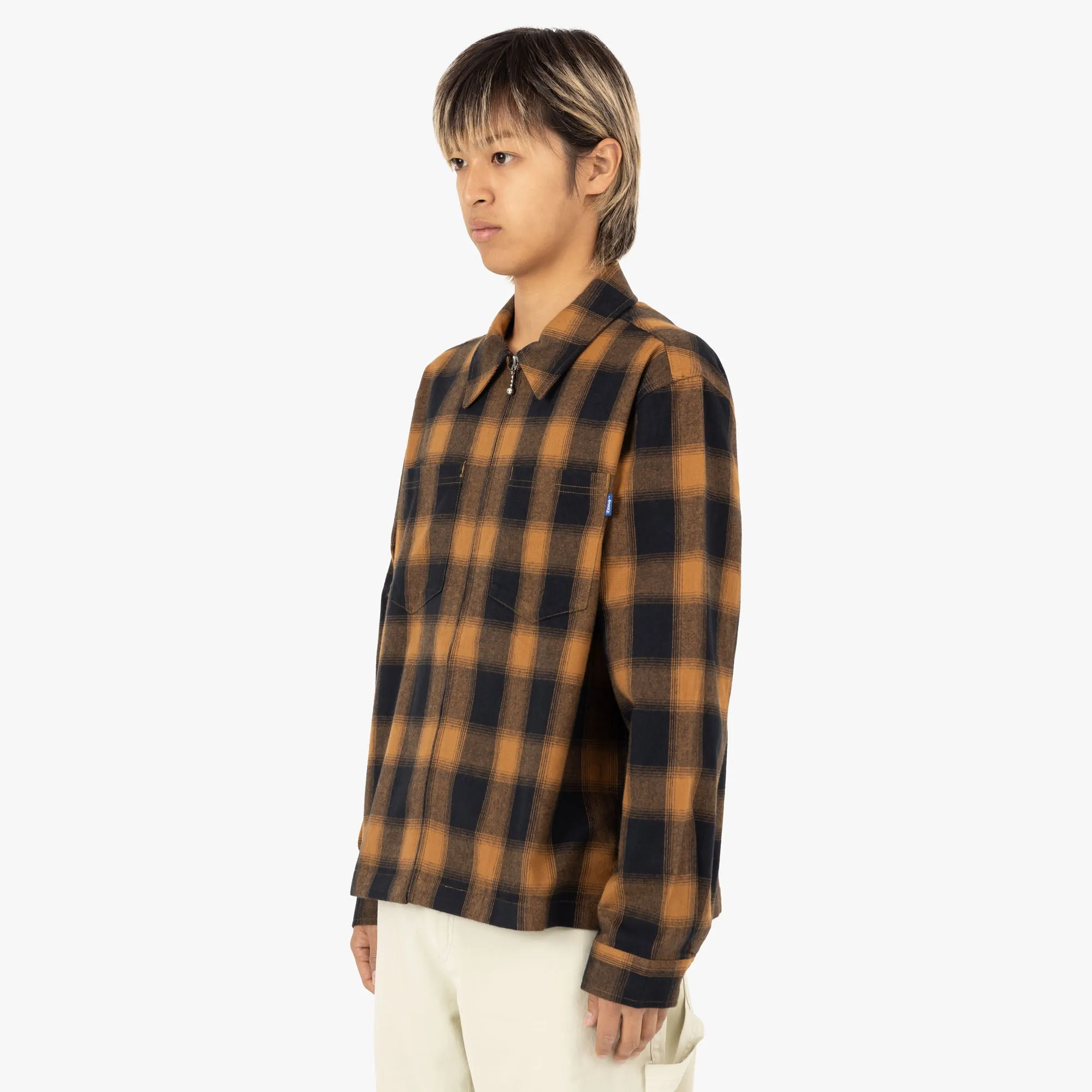 Awake NY Brushed Flannel Shirt Jacket Orange / Multi