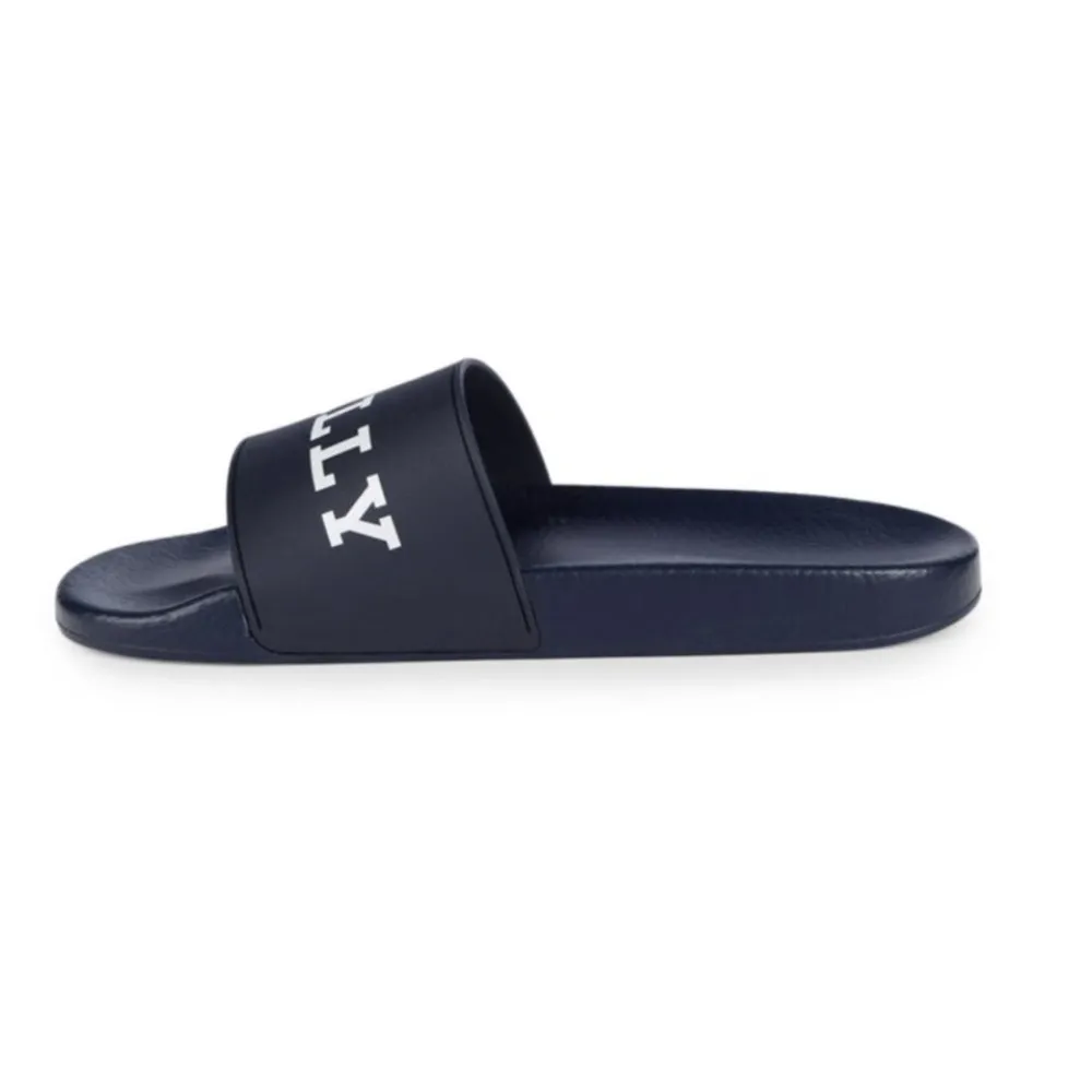 Bally Simon 6234035 Men's Ink Logo Rubber Sandals