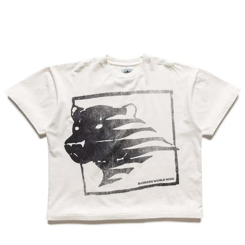 Barriers Worldwide Panther Distressed Tee - Vintage White