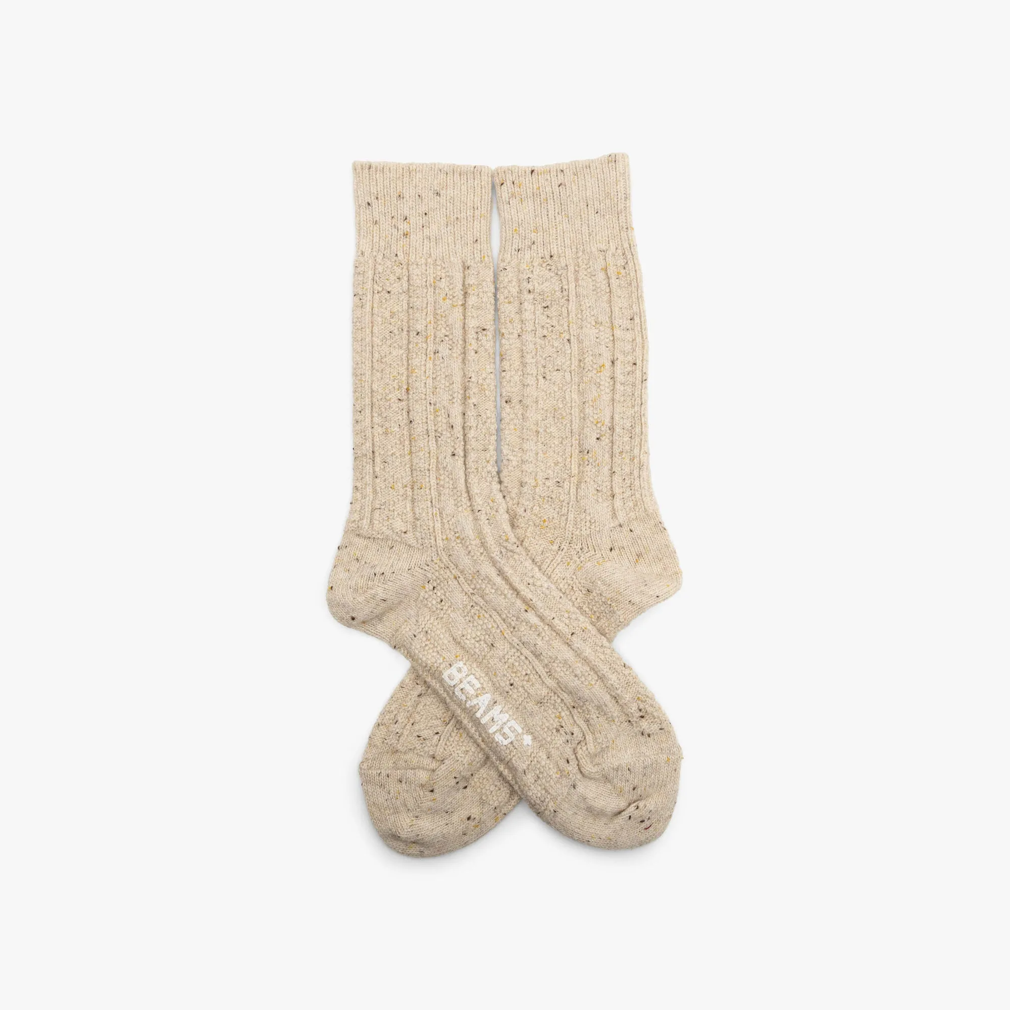 BEAMS PLUS Cable Nep Crazy Socks / Off-White