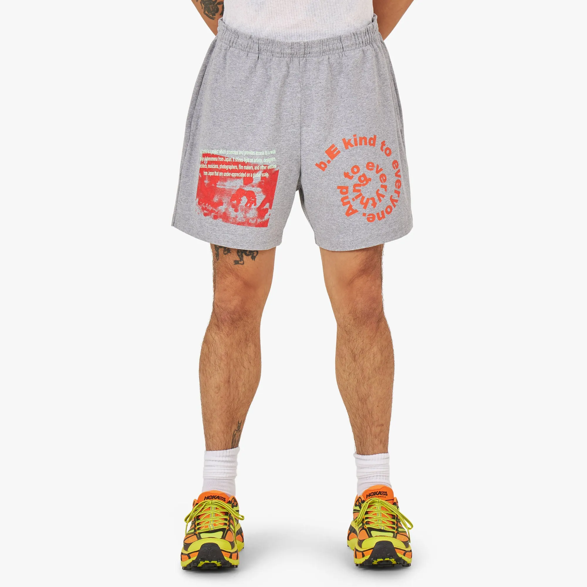 B.Eautiful B.E Kind Jersey Shorts / Heather Grey