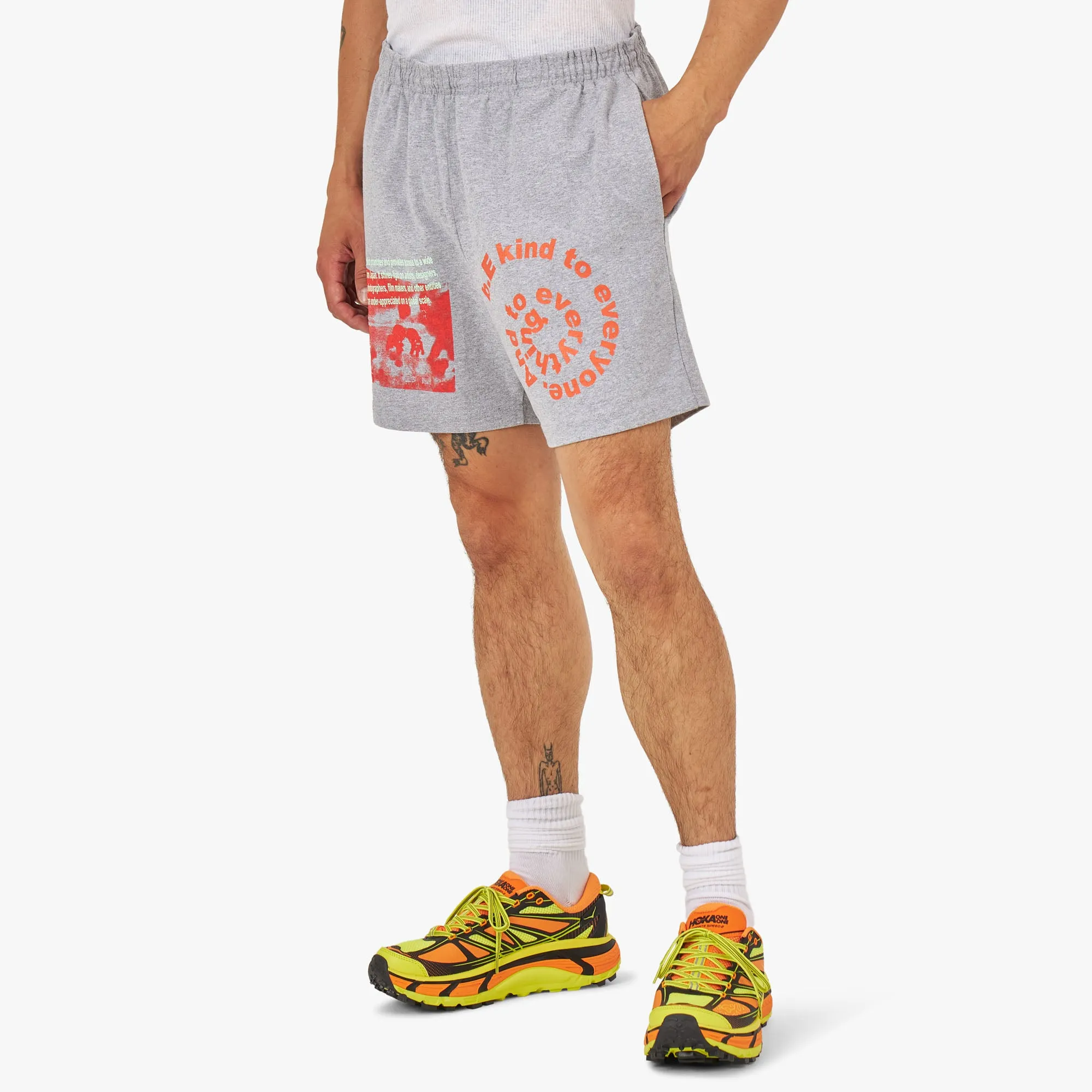 B.Eautiful B.E Kind Jersey Shorts / Heather Grey