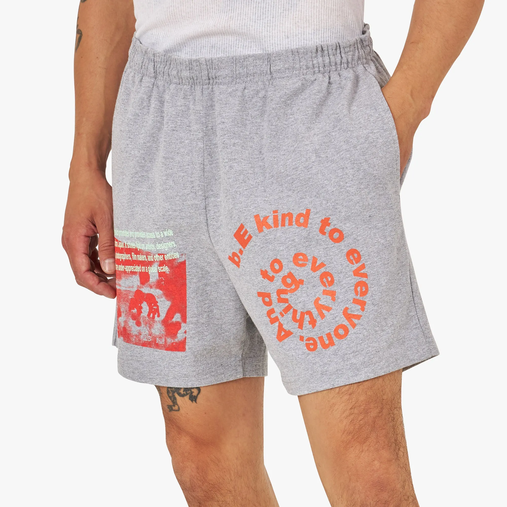 B.Eautiful B.E Kind Jersey Shorts / Heather Grey