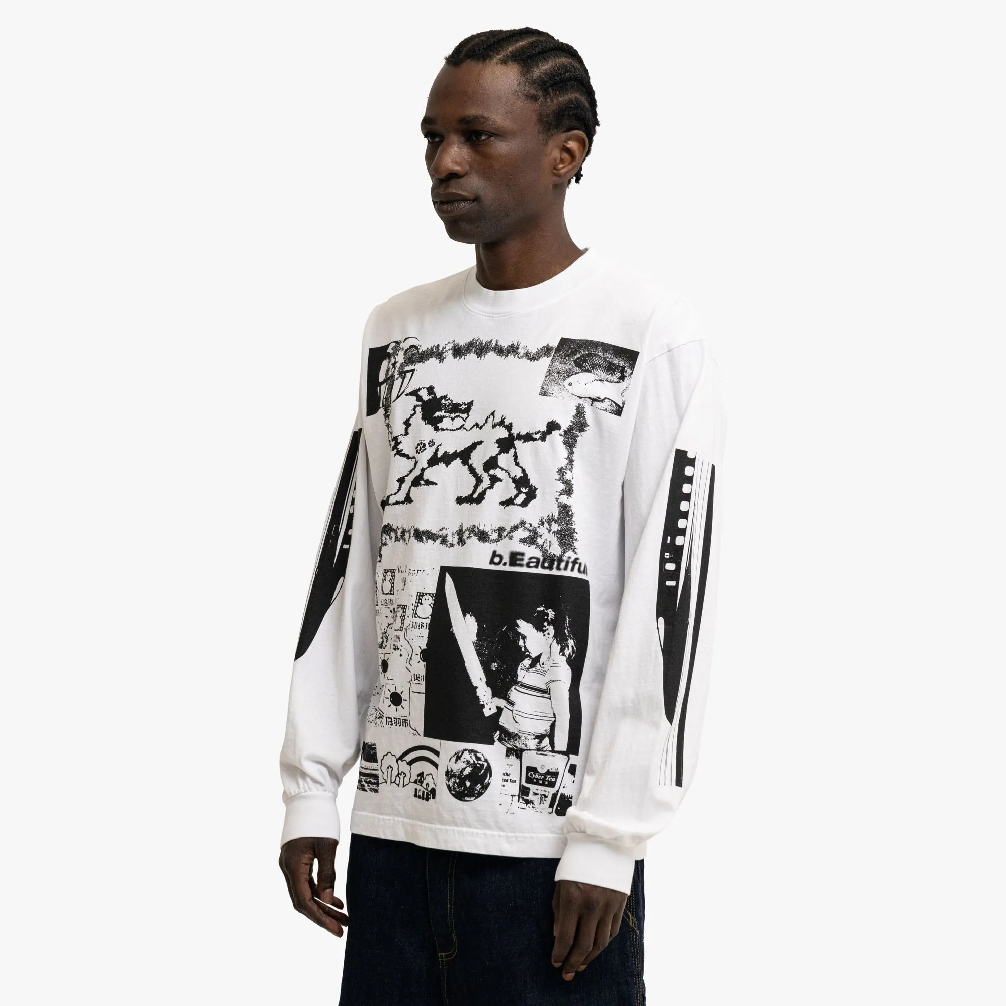 b.Eautiful x kiiro Shinkansen LS Shirt White