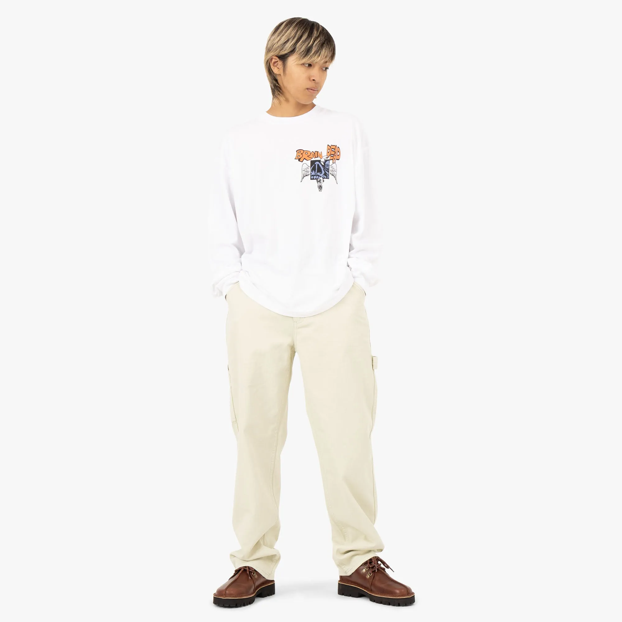 Brain Dead Cosmic Debris L/S Shirt / White