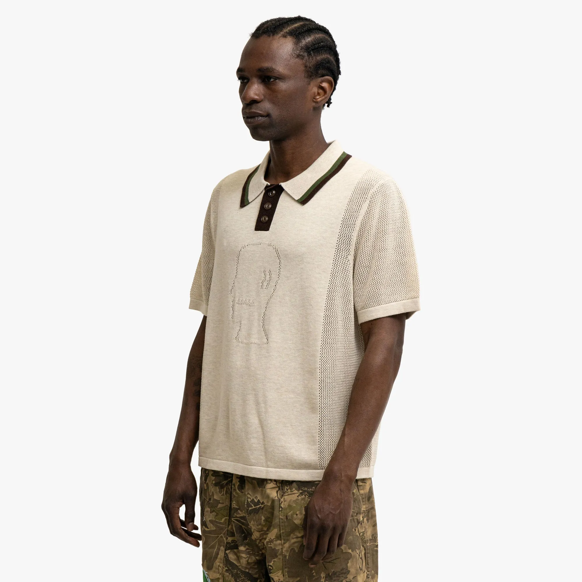 Brain Dead Logo Head Polo Natural