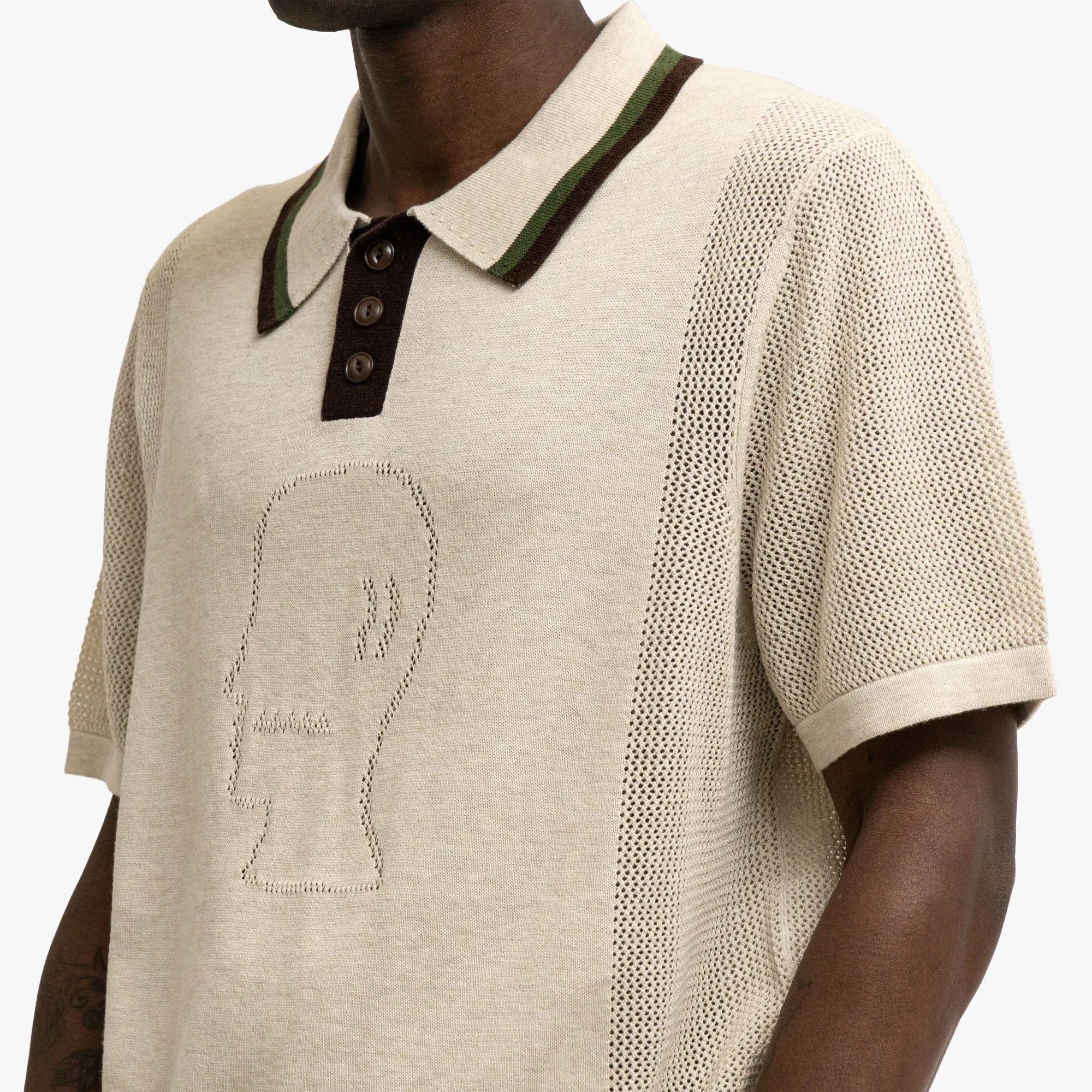 Brain Dead Logo Head Polo Natural