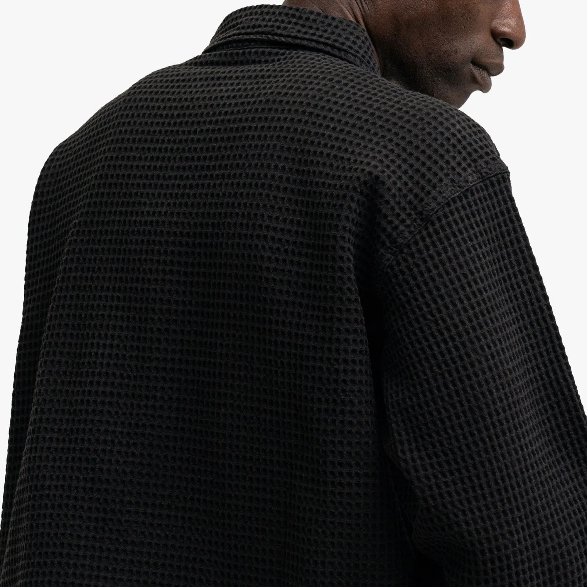 Brain Dead Waffle Button Shirt Black
