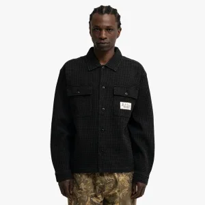 Brain Dead Waffle Button Shirt Black