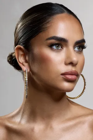 Bryony | Gold Diamante Hoop Earrings Club L London