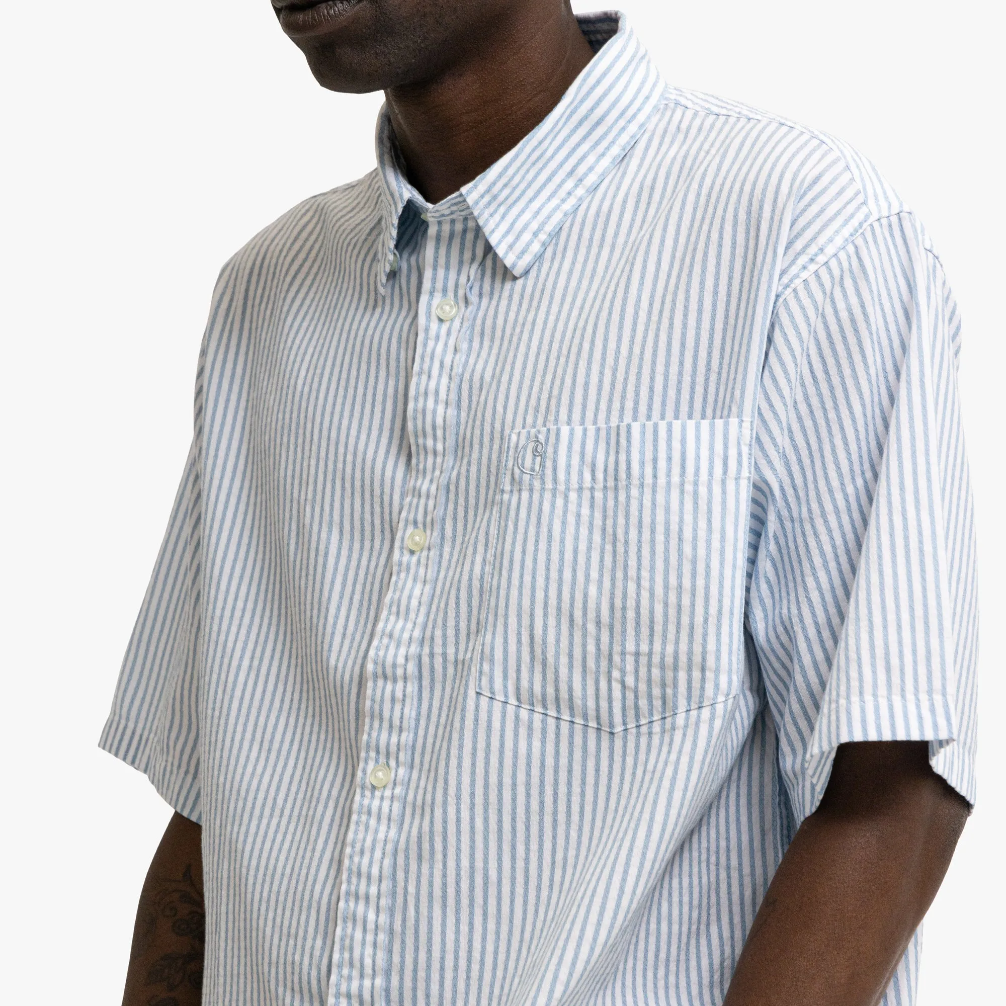 Carhartt WIP Phelps Shirt Poplin Blue Stripe