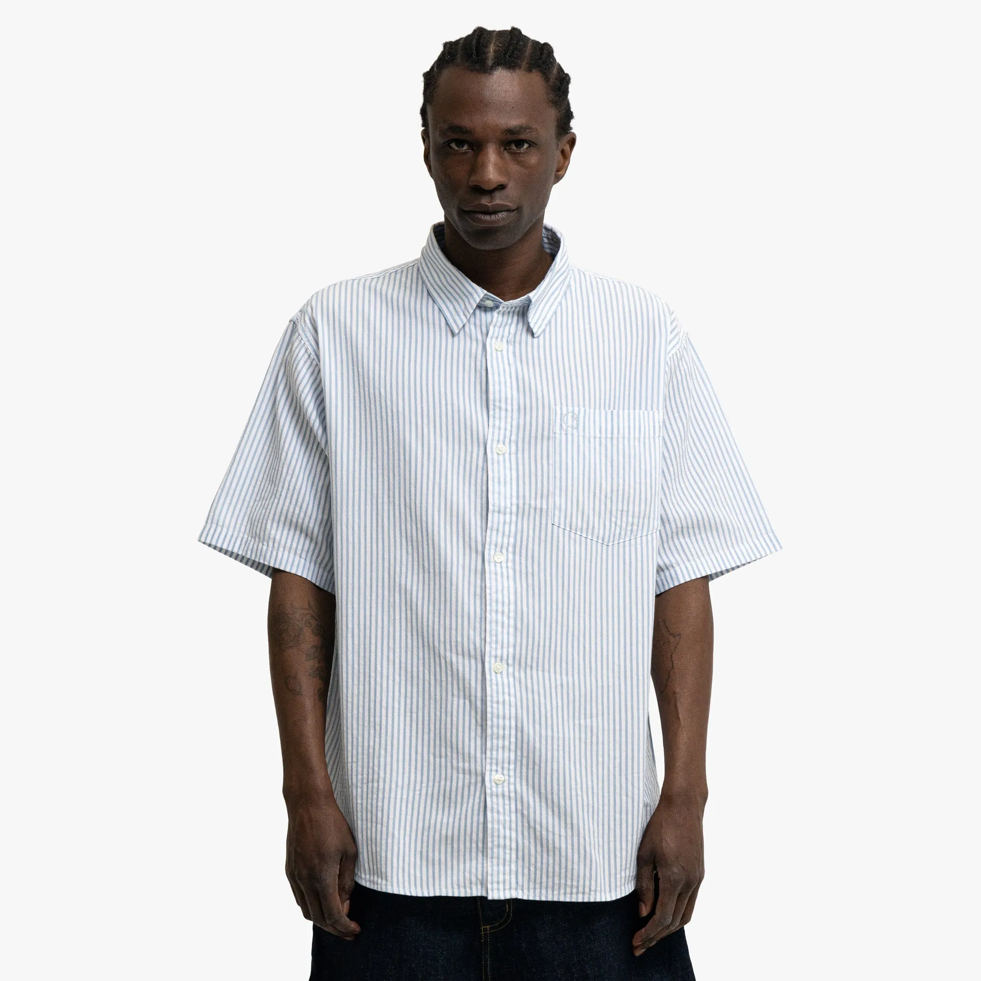 Carhartt WIP Phelps Shirt Poplin Blue Stripe