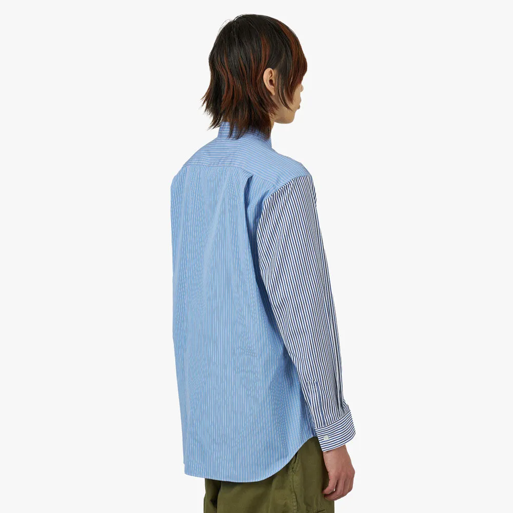COMME des GARÇONS SHIRT Striped Poplin Shape 5 / Blue