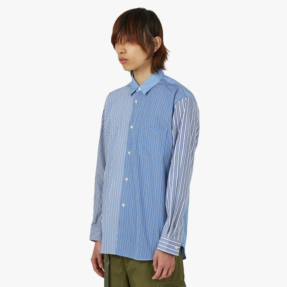 COMME des GARÇONS SHIRT Striped Poplin Shape 5 / Blue