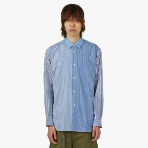 COMME des GARÇONS SHIRT Striped Poplin Shape 5 / Blue
