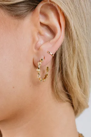 CZ Kelsey Bamboo Hoops