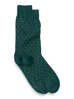 Dot Cotton Blend Sock - Green Multi