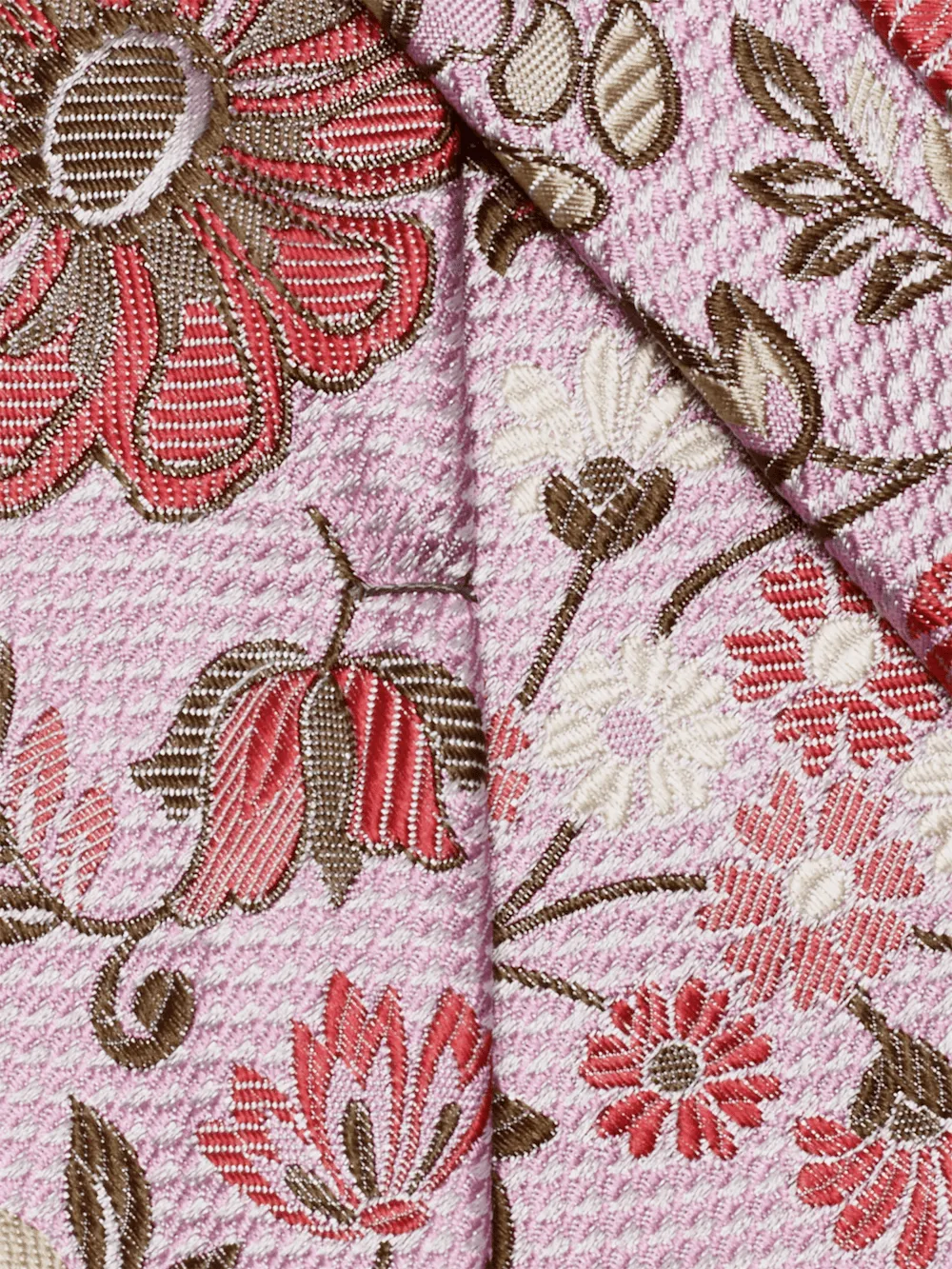 Floral Woven Silk Tie - Pink Multi