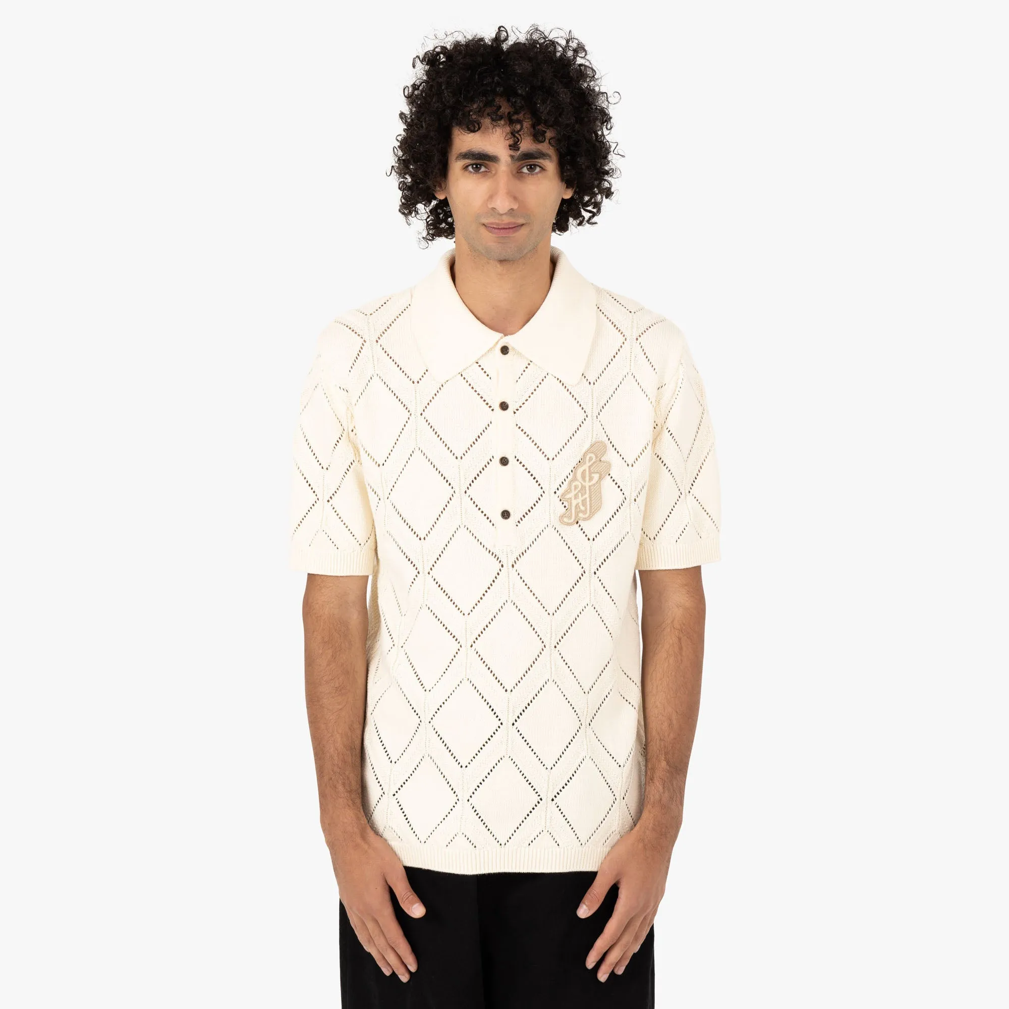 Honor the Gift Diamond Knit Polo / Cream