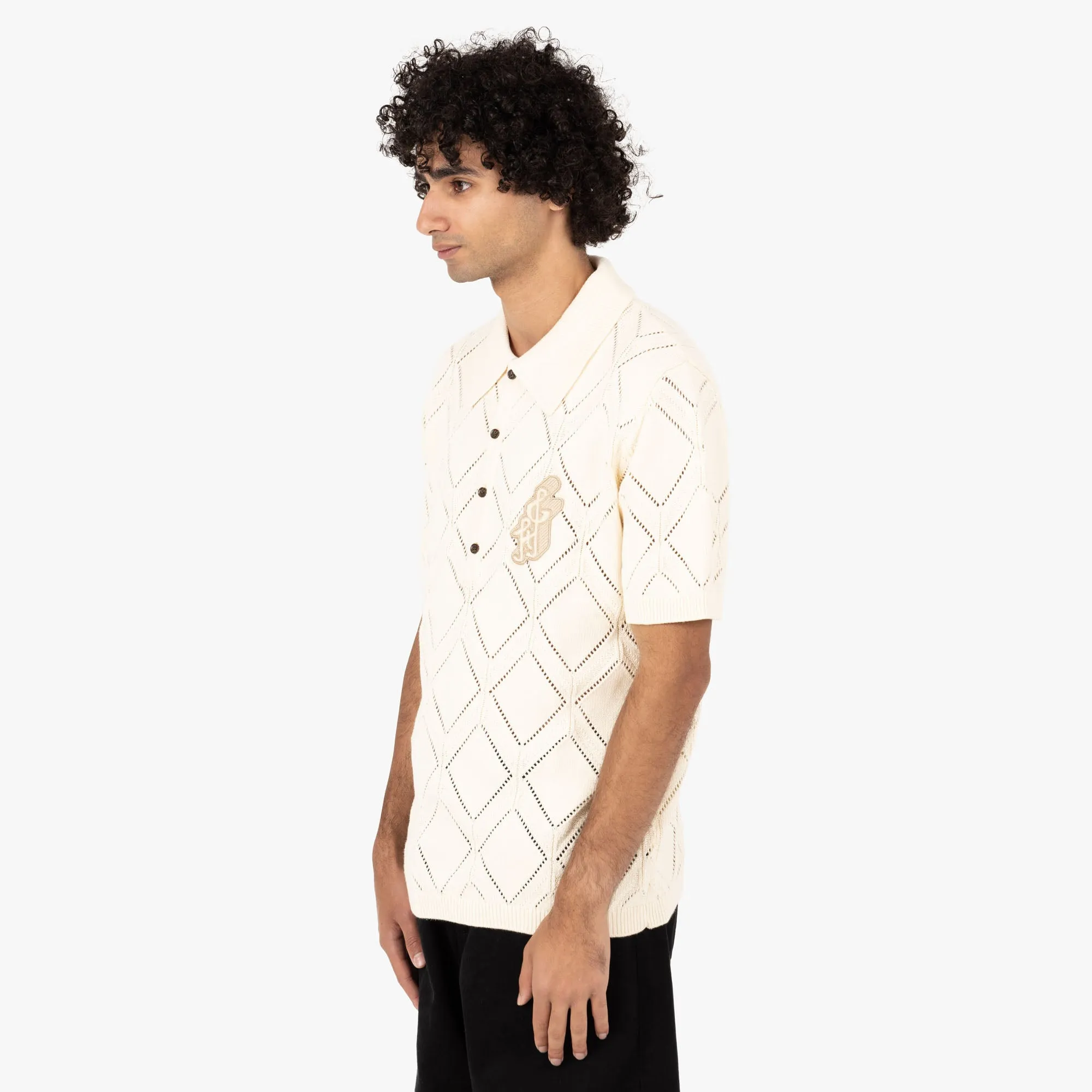 Honor the Gift Diamond Knit Polo / Cream