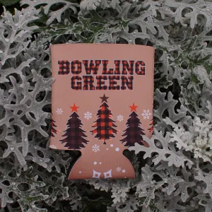 MCM Bowling Green Plaid Trees Koozie