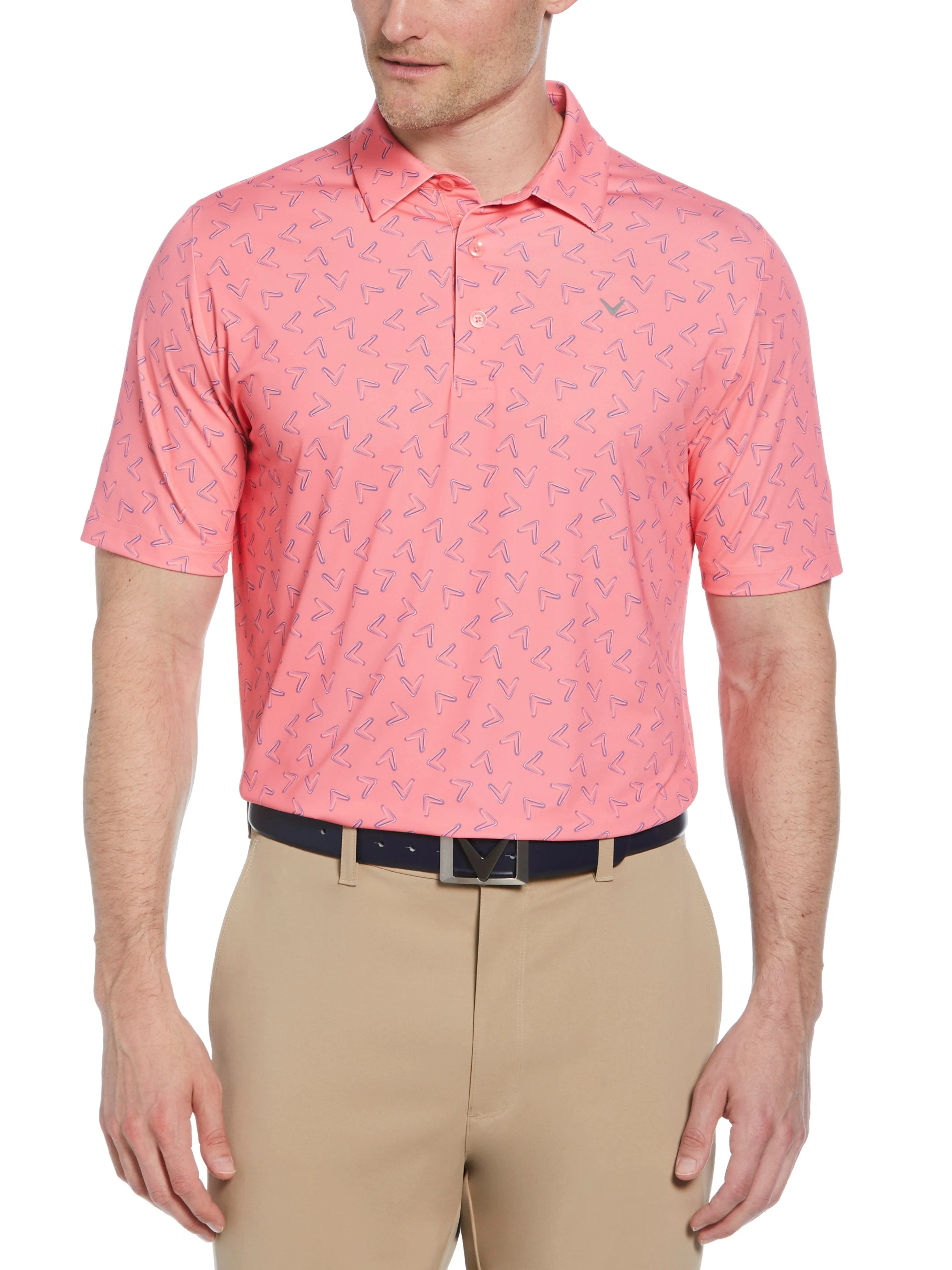 Mens All Over Chevron Printed Polo Callaway Apparel