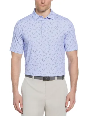 Mens All Over Chevron Printed Polo Callaway Apparel