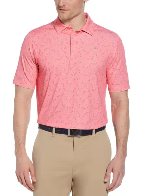 Mens All Over Chevron Printed Polo Callaway Apparel