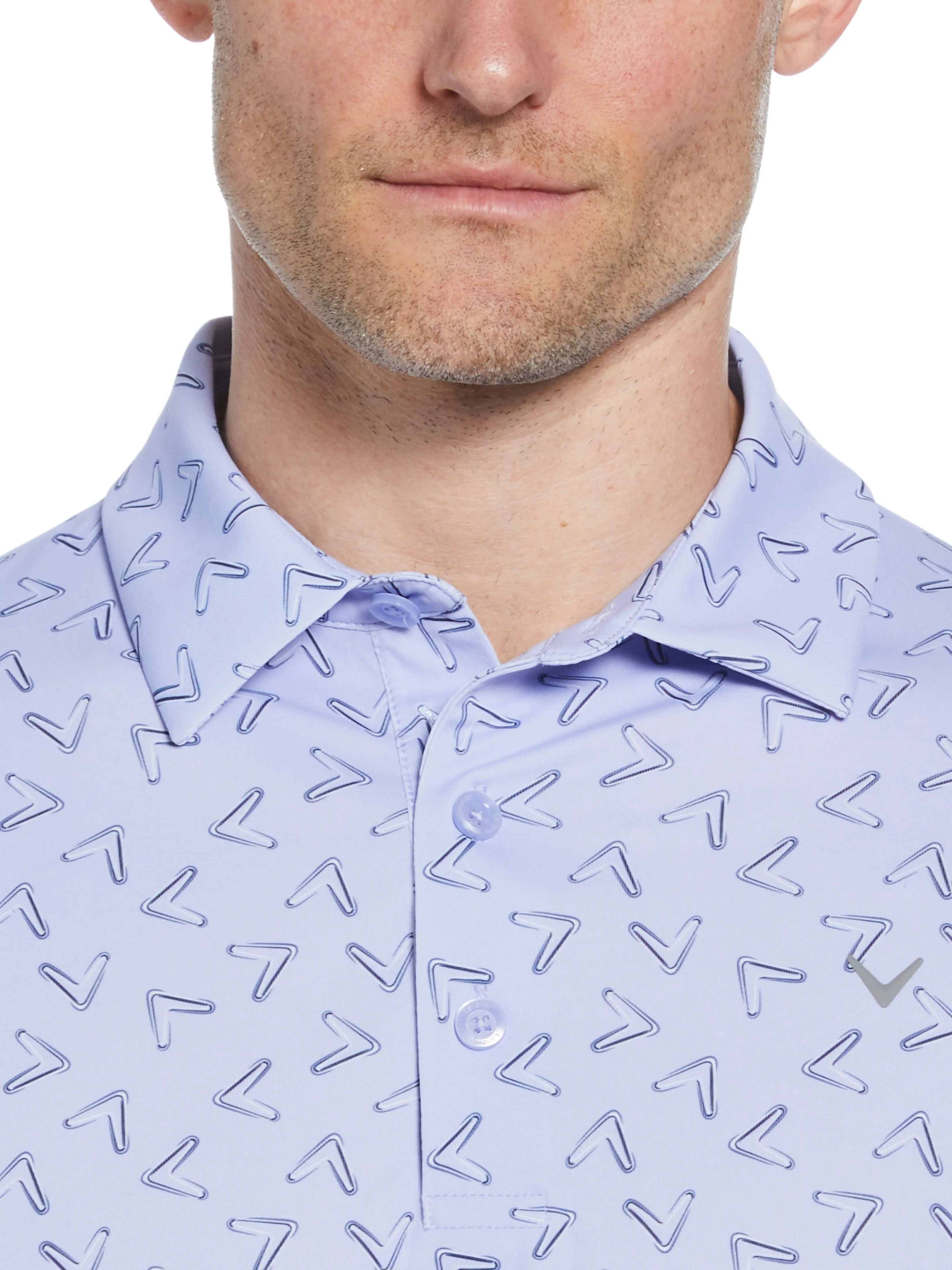 Mens All Over Chevron Printed Polo Callaway Apparel