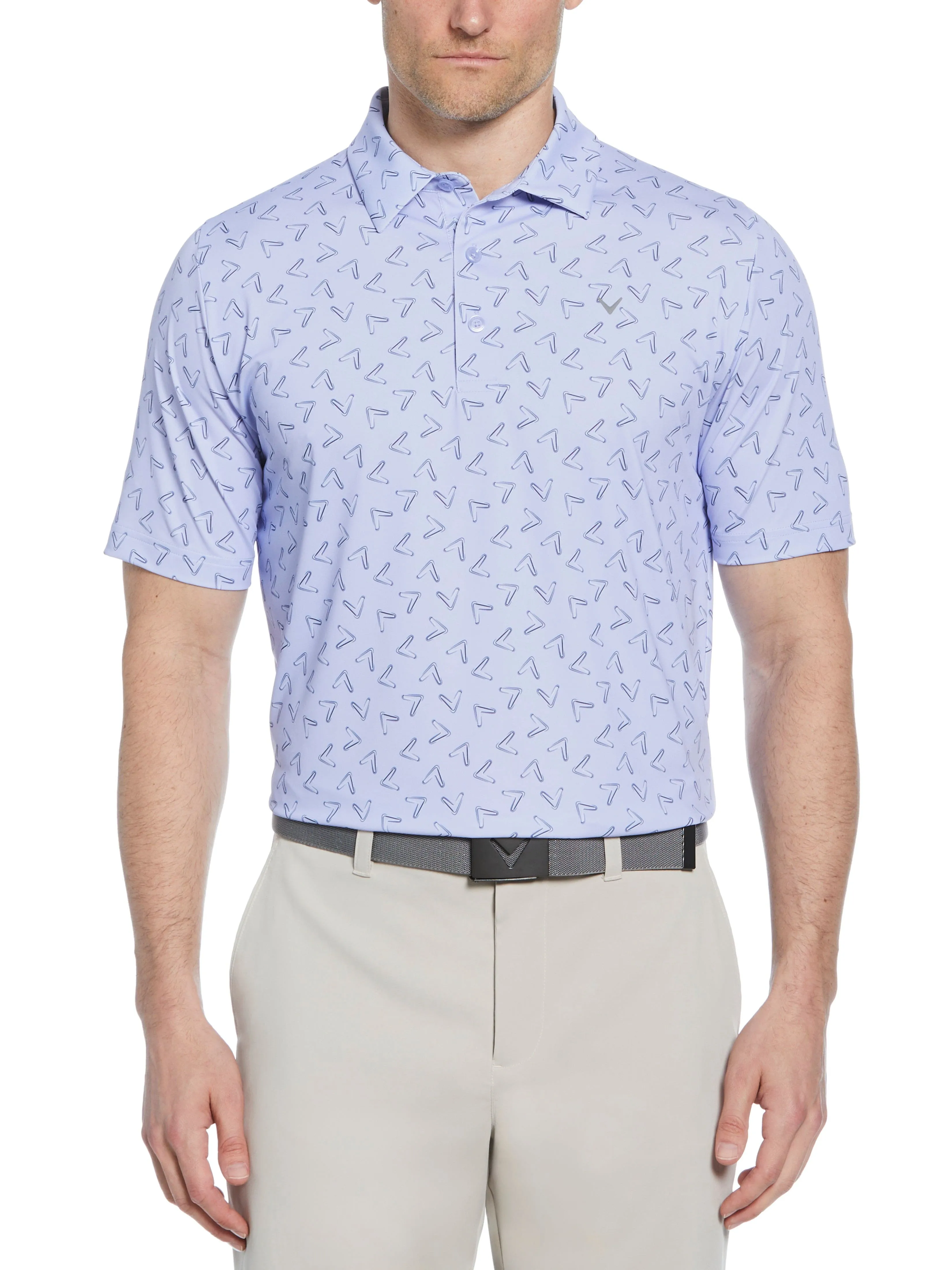 Mens All Over Chevron Printed Polo Callaway Apparel