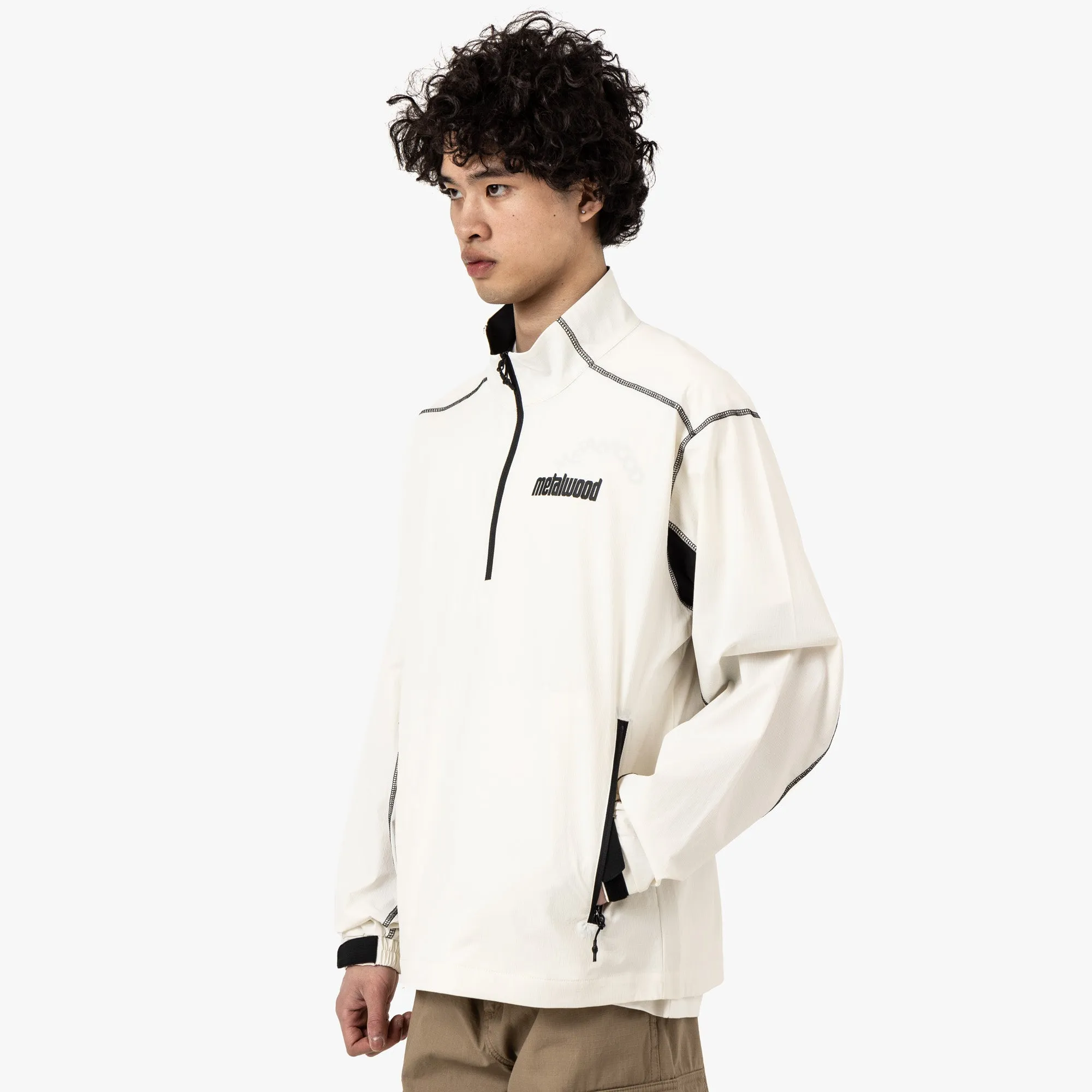 Metalwood Tech 1/4 Zip Pullover Jacket / White