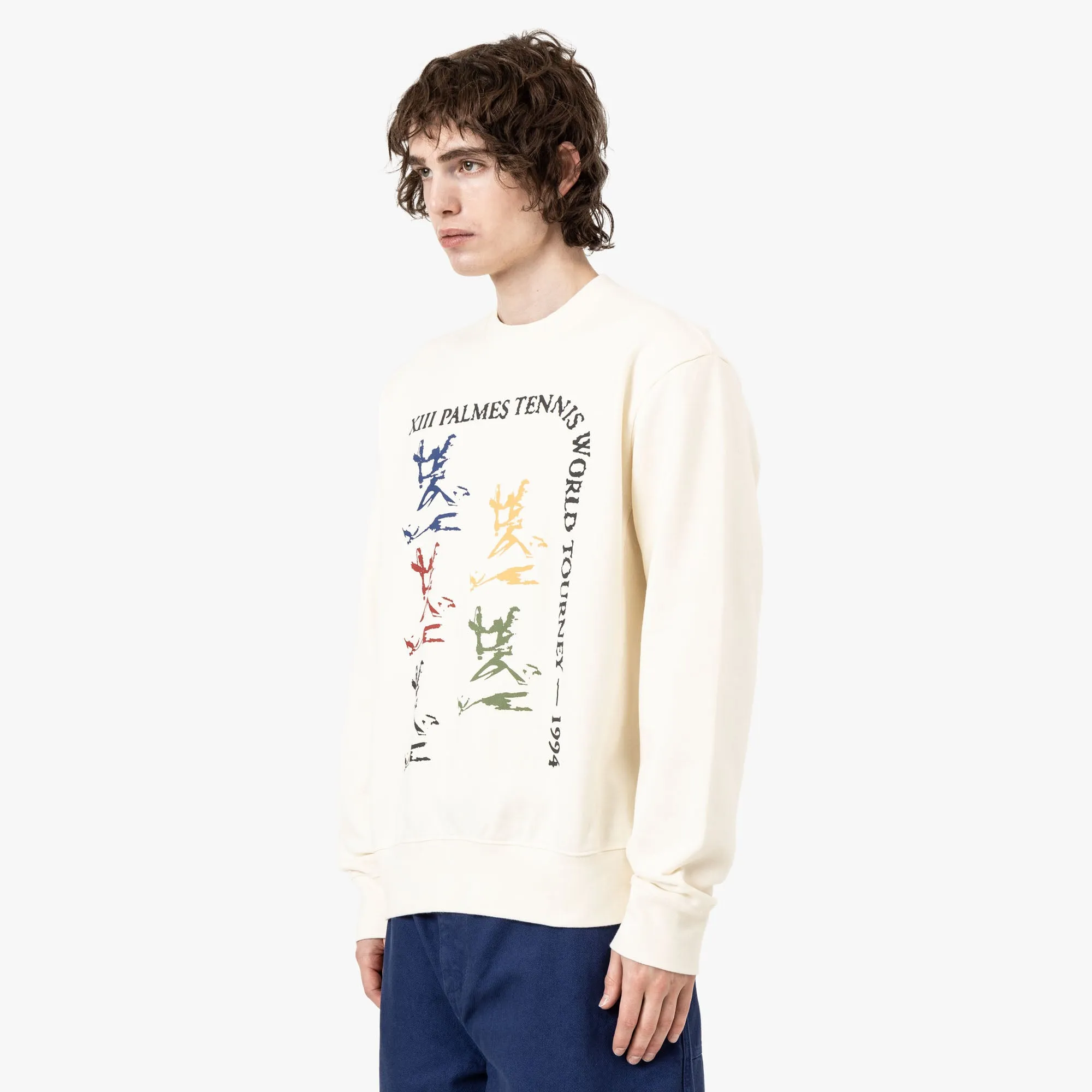 Palmes Tourney Crewneck Off White