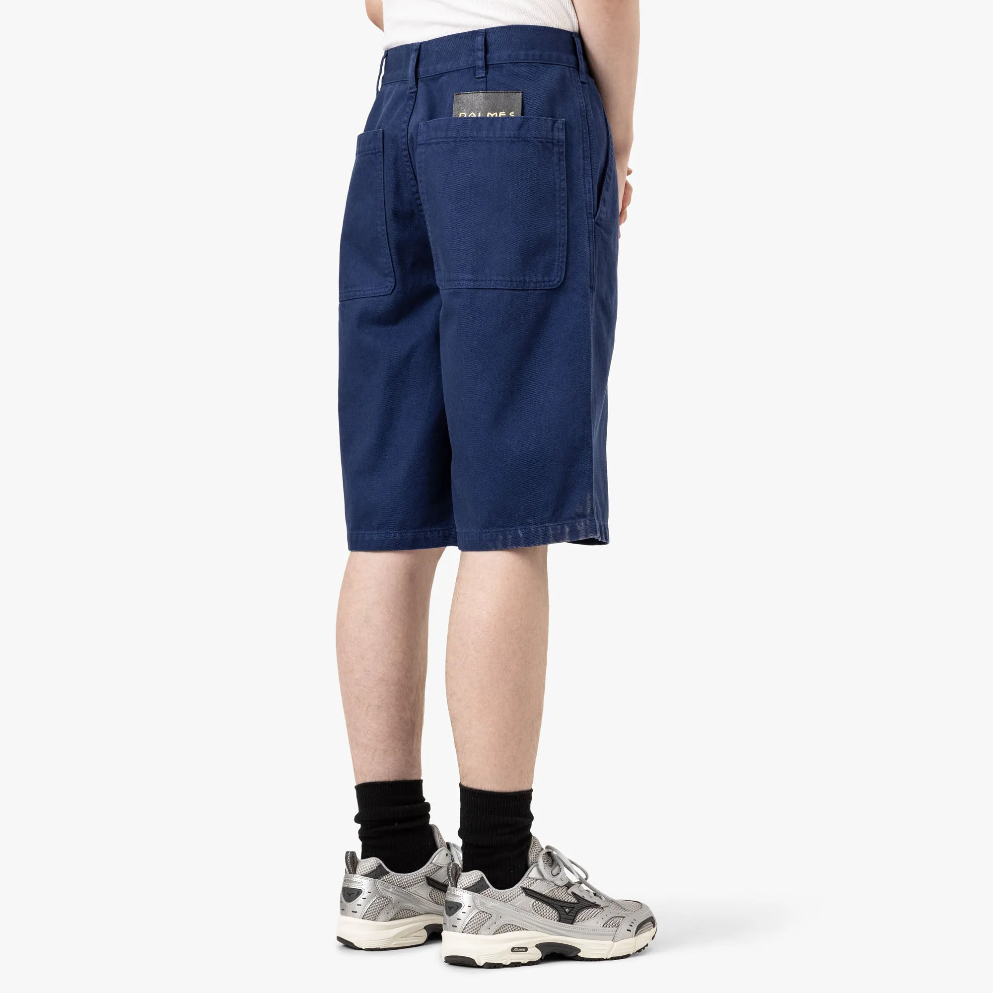 Palmes Twill Patch Shorts Blue
