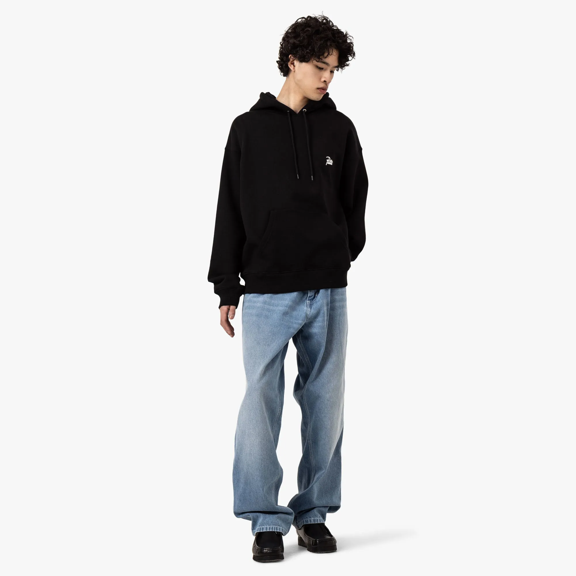 Patta Patta Bark Boxy Hooded Sweater Black